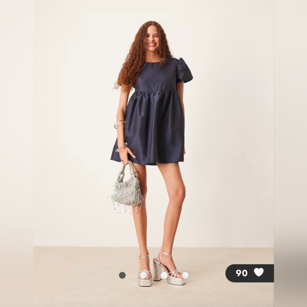 Sister Jane jacquard mini dress in midnight navy Nwt